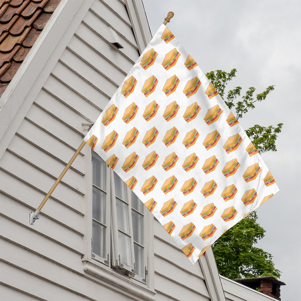 White Sandwiches Pattern Print House Flag