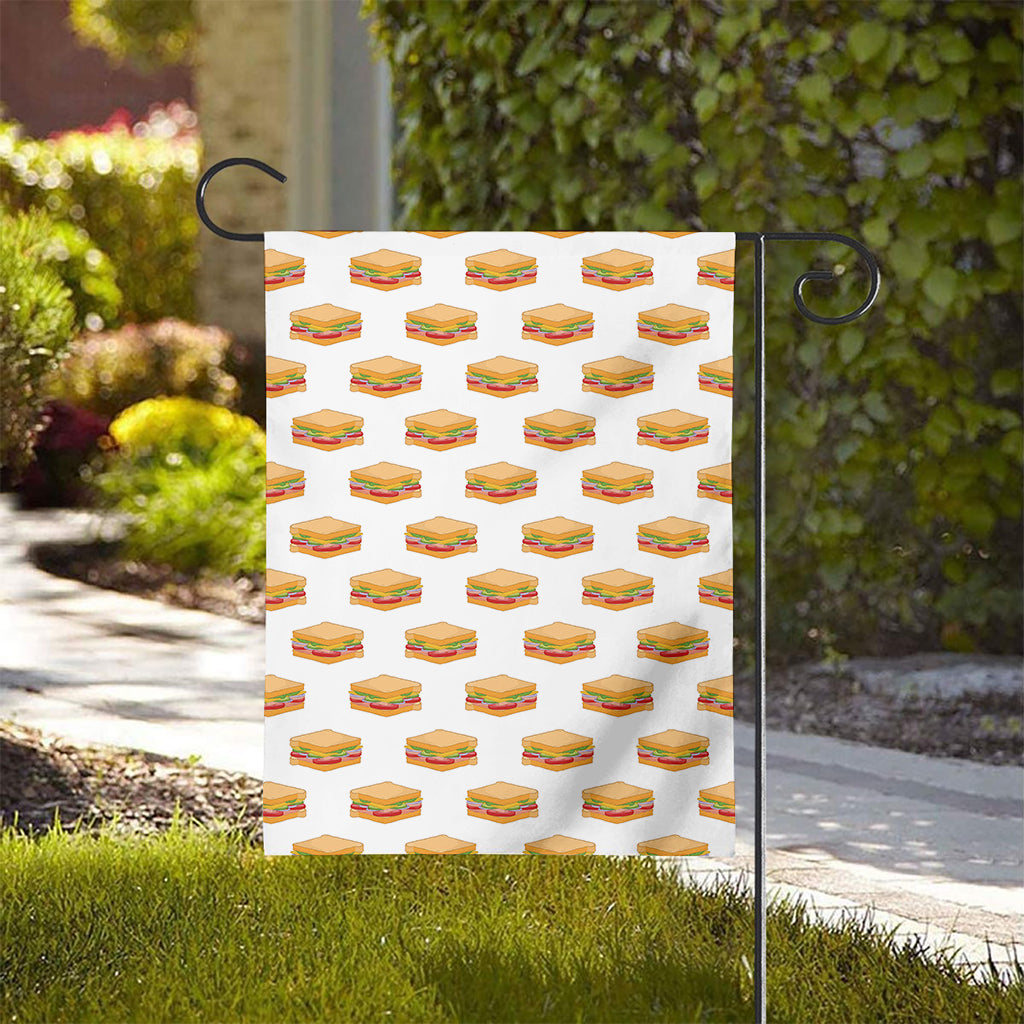 White Sandwiches Pattern Print House Flag