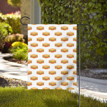 White Sandwiches Pattern Print House Flag