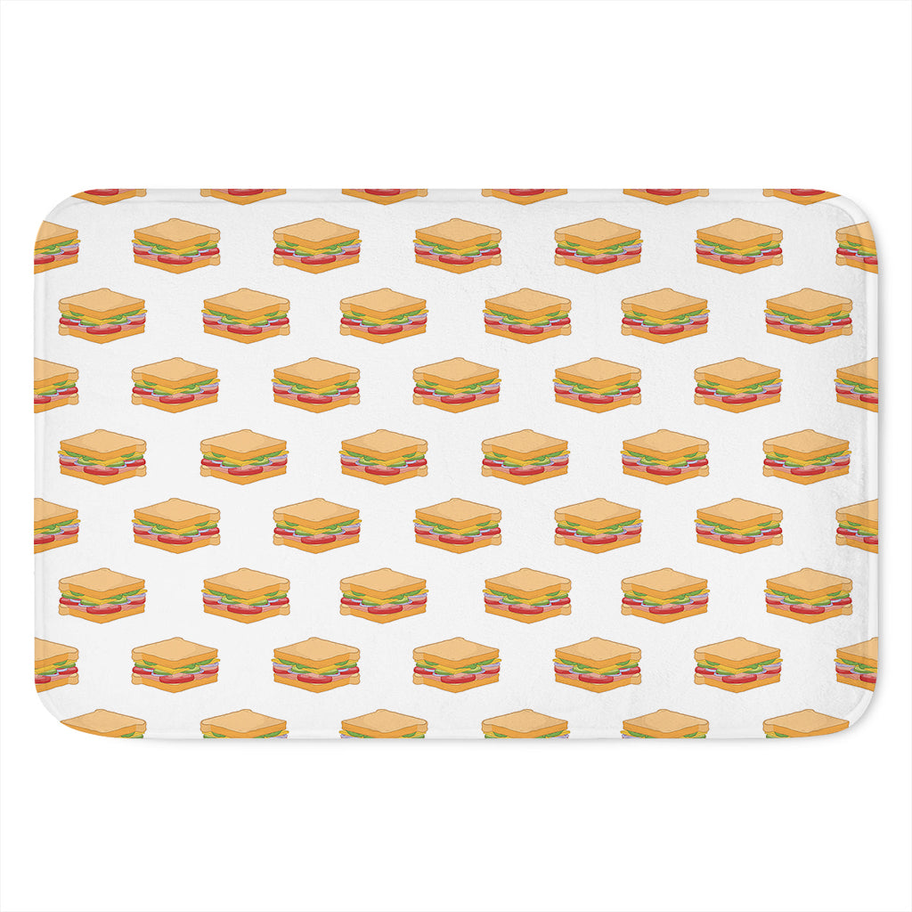White Sandwiches Pattern Print Indoor Door Mat