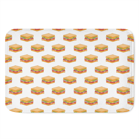 White Sandwiches Pattern Print Indoor Door Mat