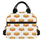 White Sandwiches Pattern Print Insulated Lunch Bag