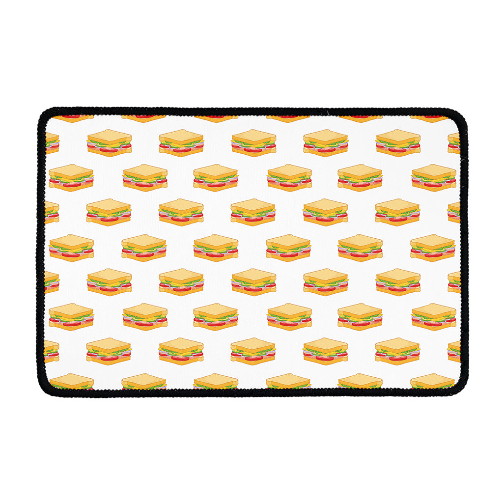 White Sandwiches Pattern Print Kitchen Mat
