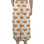 White Sandwiches Pattern Print Lantern Pants