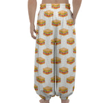 White Sandwiches Pattern Print Lantern Pants