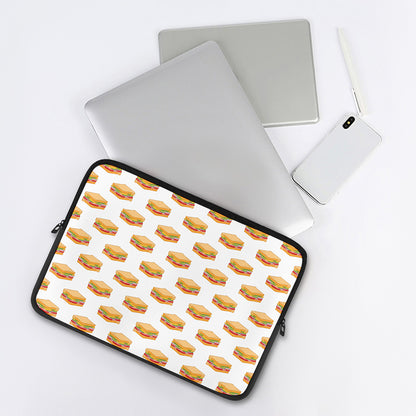 White Sandwiches Pattern Print Laptop Sleeve