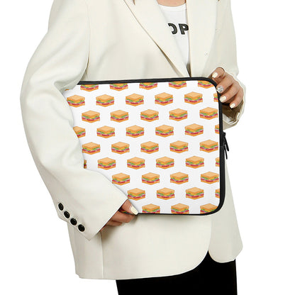White Sandwiches Pattern Print Laptop Sleeve
