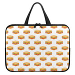 White Sandwiches Pattern Print Laptop Sleeve With Handle