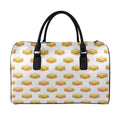 White Sandwiches Pattern Print Leather Duffel Bag