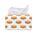 White Sandwiches Pattern Print Leather Tissue Box Cover