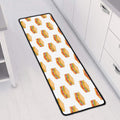 White Sandwiches Pattern Print Long Kitchen Mat