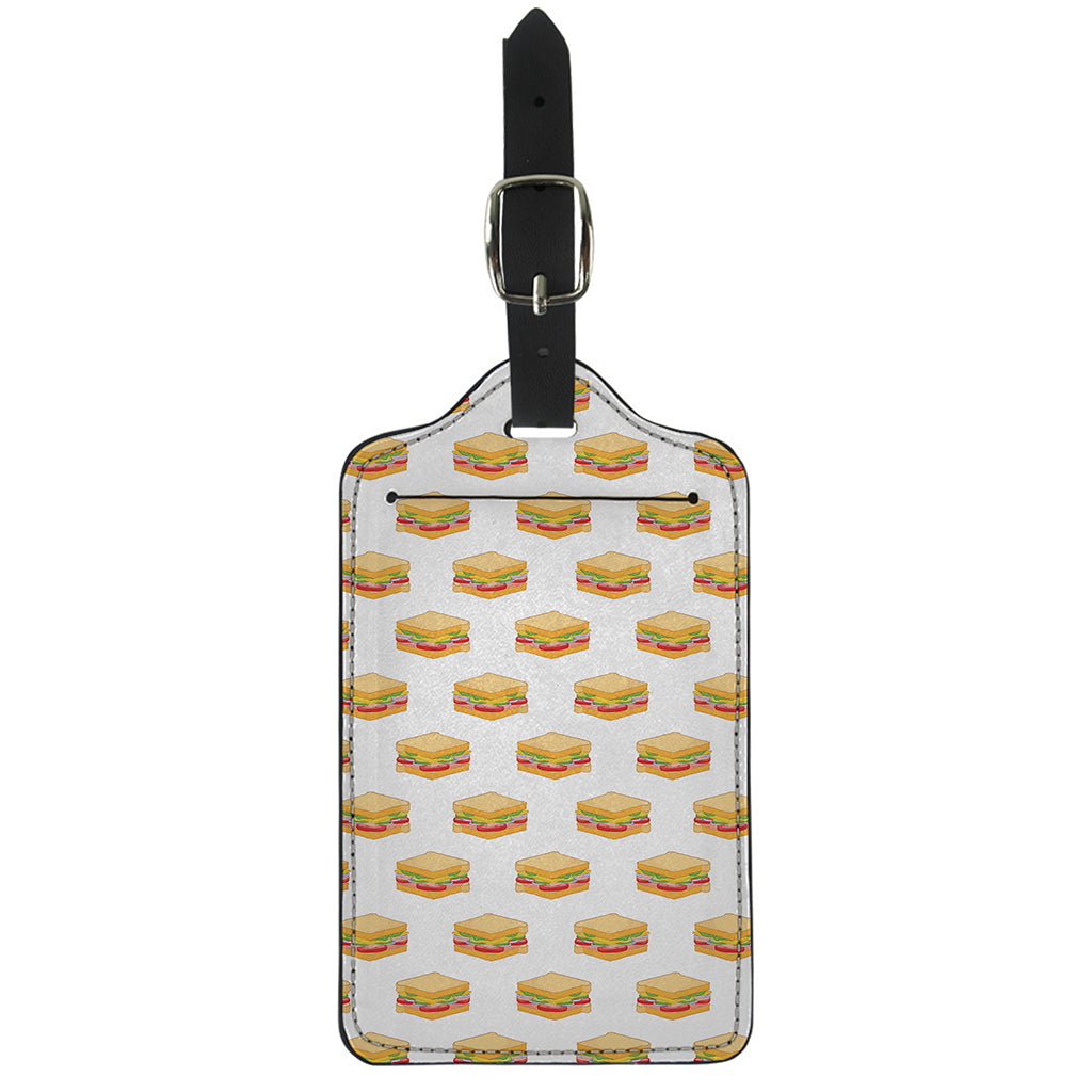 White Sandwiches Pattern Print Luggage Tag