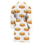 White Sandwiches Pattern Print Men's Bathrobe
