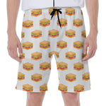 White Sandwiches Pattern Print Men's Beach Shorts