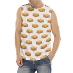 White Sandwiches Pattern Print Men's Fitness Tank Top