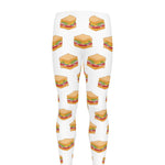 White Sandwiches Pattern Print Men's leggings