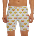 White Sandwiches Pattern Print Men's Long Boxer Briefs