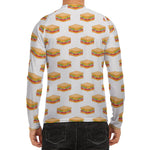 White Sandwiches Pattern Print Men's Long Sleeve Rash Guard