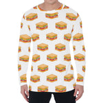 White Sandwiches Pattern Print Men's Long Sleeve T-Shirt