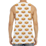 White Sandwiches Pattern Print Men's Muscle Tank Top