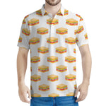 White Sandwiches Pattern Print Men's Polo Shirt