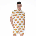 White Sandwiches Pattern Print Men's Romper