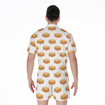White Sandwiches Pattern Print Men's Rompers