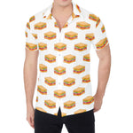 White Sandwiches Pattern Print Men's Shirt