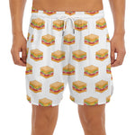 White Sandwiches Pattern Print Men's Split Running Shorts