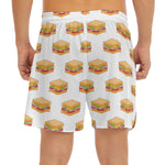 White Sandwiches Pattern Print Men's Split Running Shorts