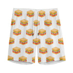 White Sandwiches Pattern Print Men's Sports Shorts