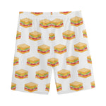 White Sandwiches Pattern Print Men's Sports Shorts