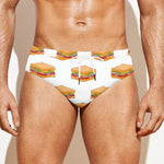 White Sandwiches Pattern Print Men's Swim Briefs