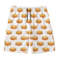 White Sandwiches Pattern Print Men's Swim Trunks