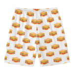 White Sandwiches Pattern Print Men's Swim Trunks