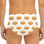 White Sandwiches Pattern Print Men's Triangle Swim Briefs