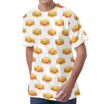 White Sandwiches Pattern Print Men's Velvet T-Shirt