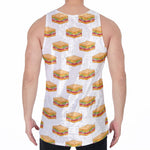 White Sandwiches Pattern Print Men's Velvet Tank Top