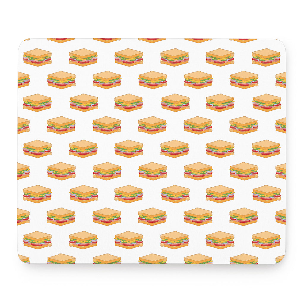 White Sandwiches Pattern Print Mouse Pad