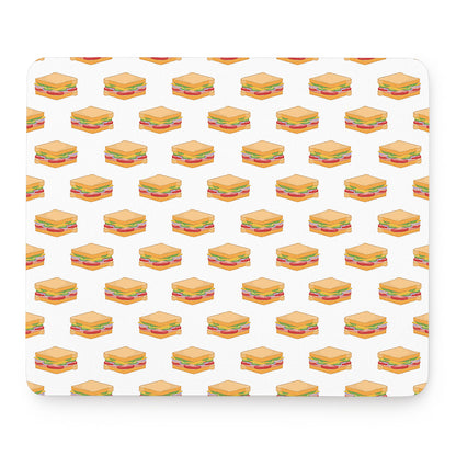 White Sandwiches Pattern Print Mouse Pad