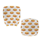 White Sandwiches Pattern Print Office Chair Cover