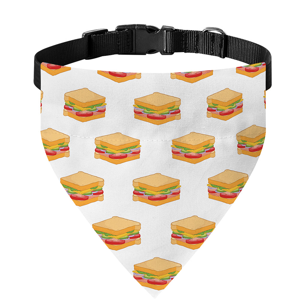 White Sandwiches Pattern Print Over The Collar Dog Bandana