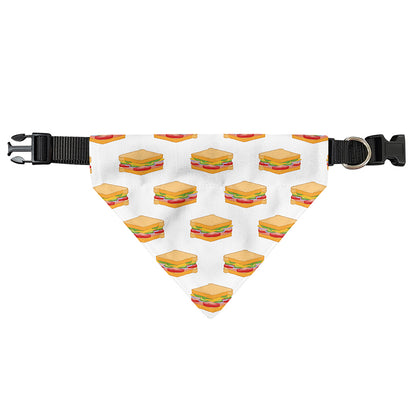 White Sandwiches Pattern Print Over The Collar Dog Bandana