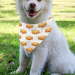 White Sandwiches Pattern Print Over The Collar Dog Bandana