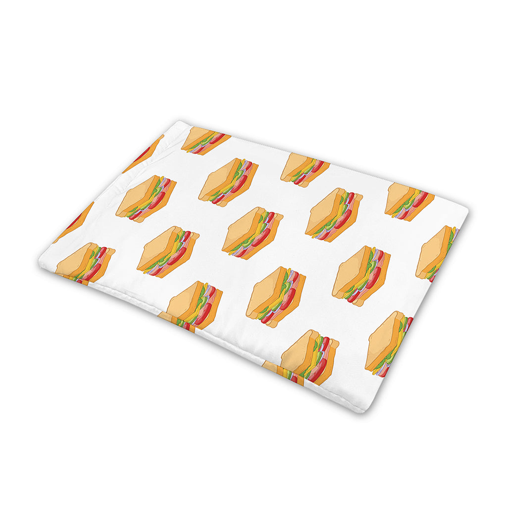 White Sandwiches Pattern Print Pet Cooling Mat Cover