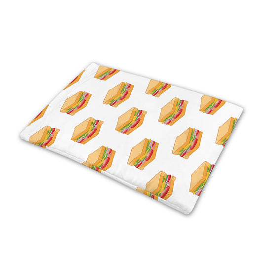 White Sandwiches Pattern Print Pet Cooling Mat Cover