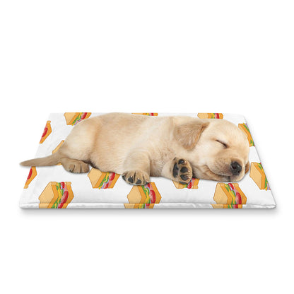 White Sandwiches Pattern Print Pet Cooling Mat Cover