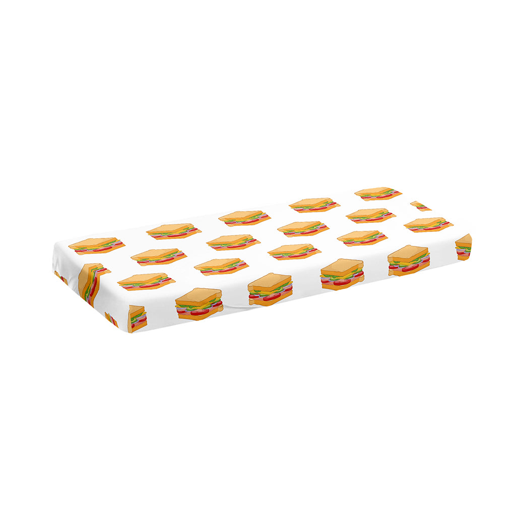 White Sandwiches Pattern Print Piano Keyboard Cover