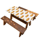 White Sandwiches Pattern Print Picnic Table Cover