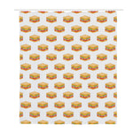 White Sandwiches Pattern Print Polyester Shower Curtain